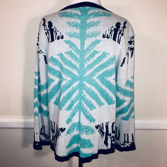 Anthropologie Konrad Joseph Zip Front Primitive Print Cardigan Size XL Print - Picture 5 of 11